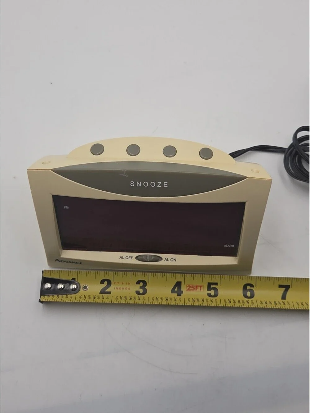 Advance White Digital Y2K Alarm Clock 80s 90s Large Red LED Tested Working 4023